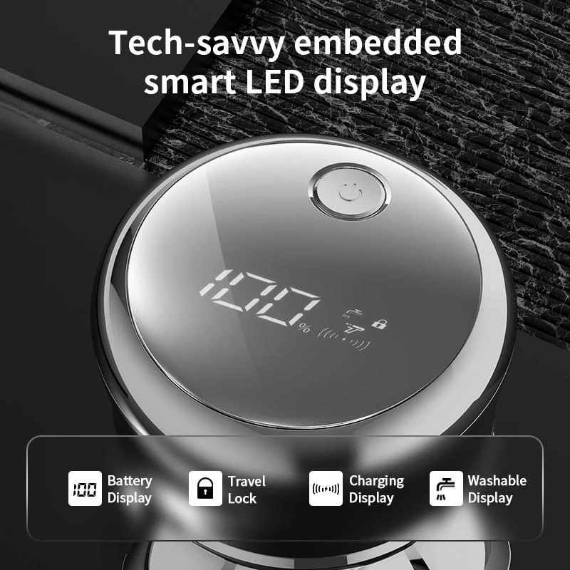 Best seller 6 In 1 Electric Shaver With 7 Replacement Heads, Smart LED Digital Display Bald Head Shaver Hair Trimmer