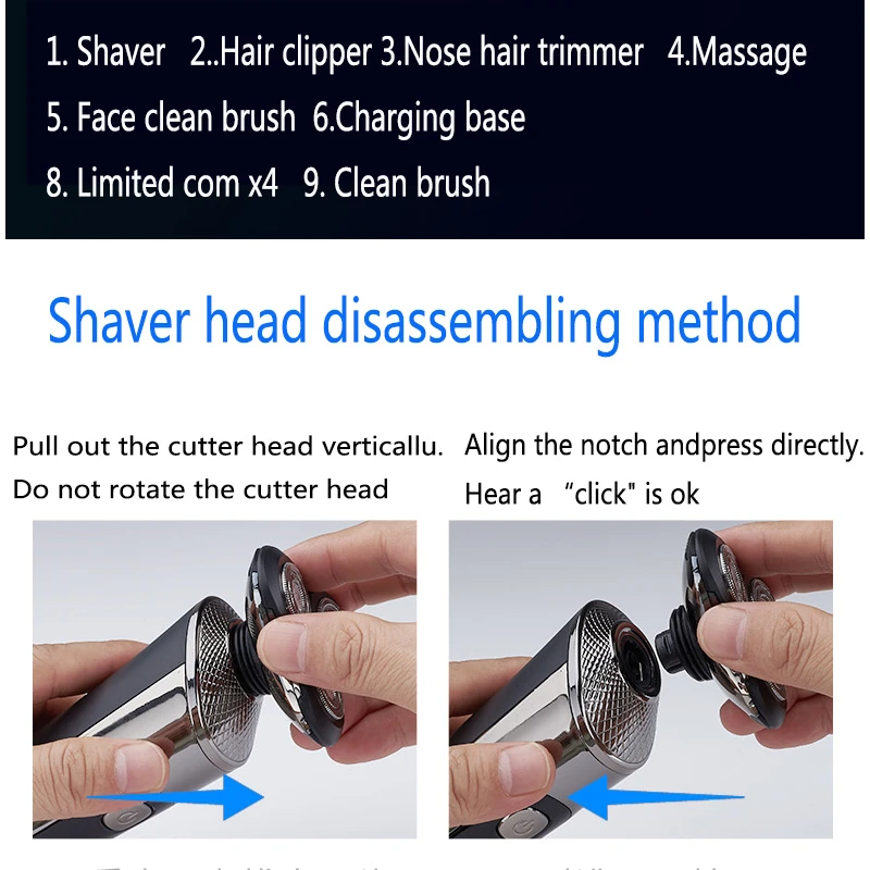 3 -heads electric shaver