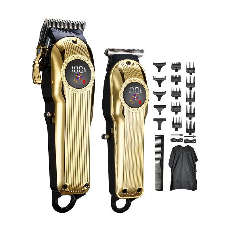 5 in 1 Men Professional Electric Hair Clipper Kit,LED Display Easy Wash Detachable Blade Rechargeable Hair Cut Machine For Home & Barber Shop