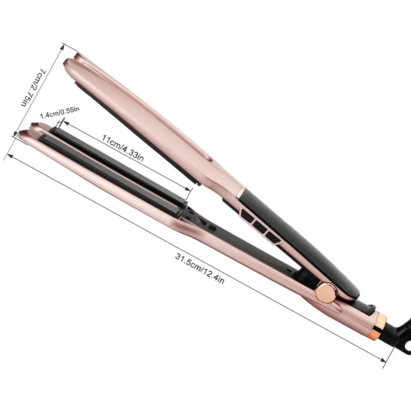 best seller Tourmaline Ceramic Hair Straightener 2 In 1 Straightening Curling Iron With Smart LED Digital Temperature Display, Anti-Frizz Ionic Salon Styling Flat Iron Wholesale For Barber Shop Men Short Hair LED digital temperature display