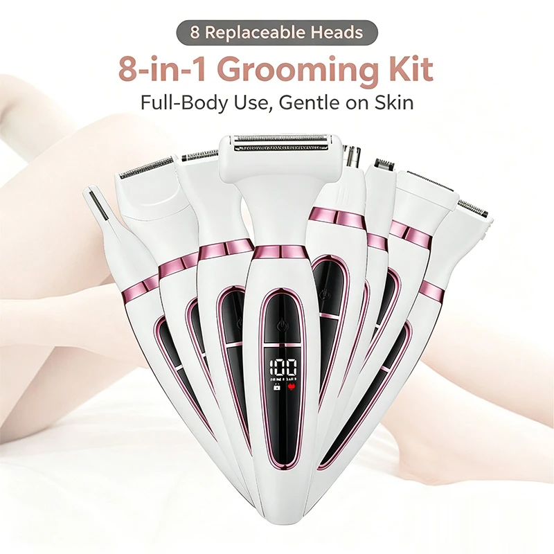 New Women Waterproof Hair Removal Kit Wholesale | LED Cordless Bikini Nose Trimmer