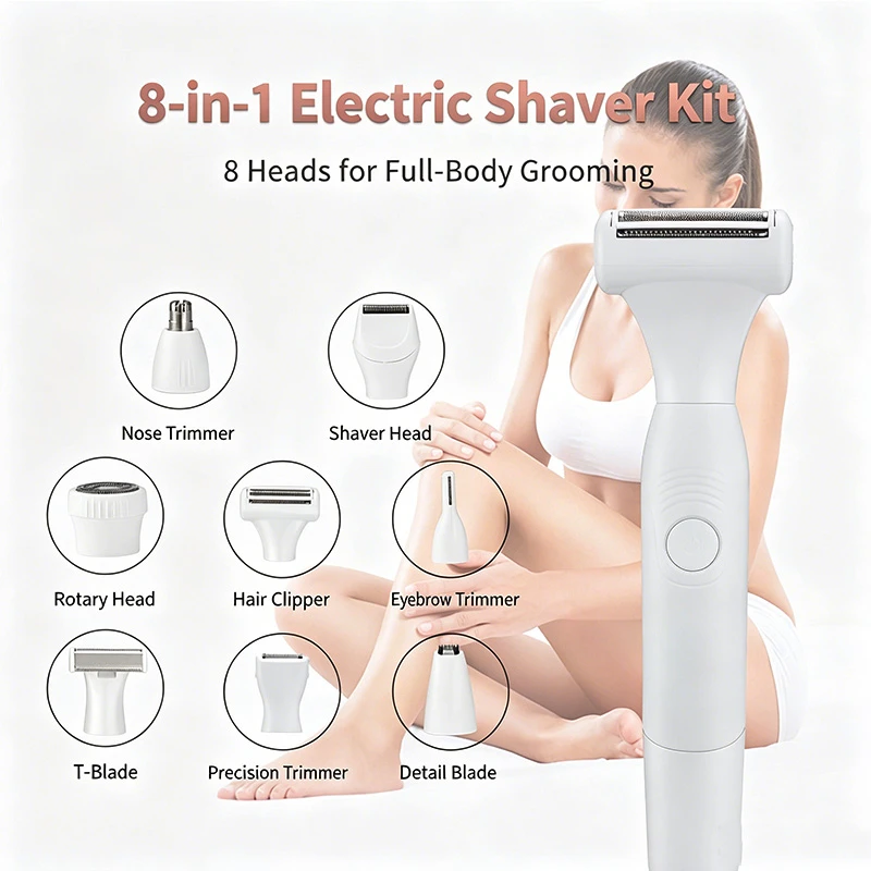 New Women Waterproof Hair Removal Kit Wholesale | LED Cordless Bikini Nose Trimmer