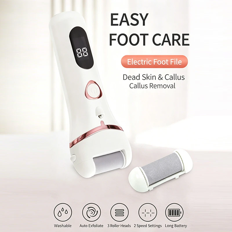 Electric Callus Remover, USB Type-C Rechargeable IPX7 Waterproof Digital Display Pedicure Dead Skin Exfoliator Foot Grinder, Factory Direct No Middleman Markup OEM Wholesale
