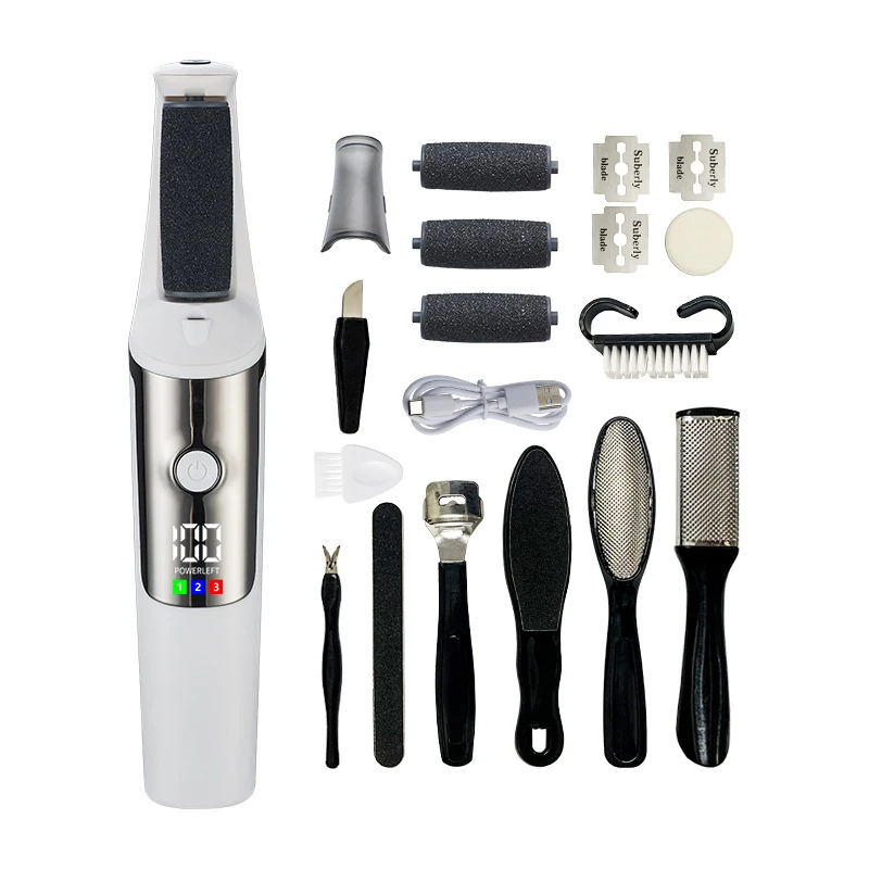 Electric Callus Remover, USB Type-C Rechargeable IPX7 Waterproof Digital Display Pedicure Dead Skin Exfoliator Foot Grinder, Factory Direct No Middleman Markup OEM Wholesale