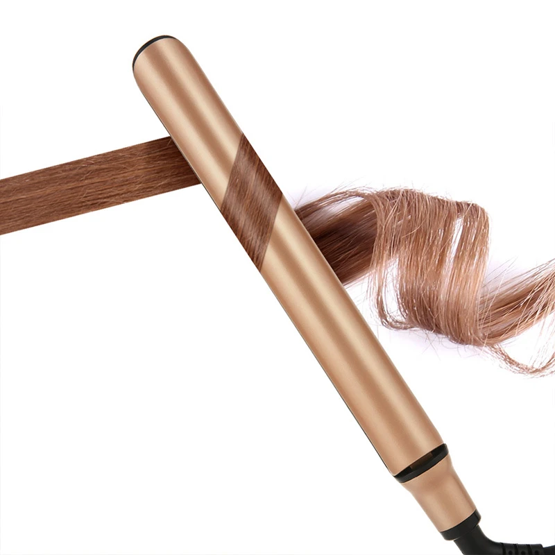 best seller Tourmaline Ceramic Hair Straightener 2 In 1 Straightening Curling Iron With Smart LED Digital Temperature Display, Anti-Frizz Ionic Salon Styling Flat Iron Wholesale For Barber Shop Men Short Hair LED digital temperature display