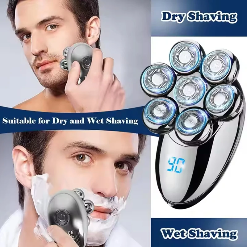  5-in-1 Electric Shaver, 7 Floating Heads Wet & Dry shaver