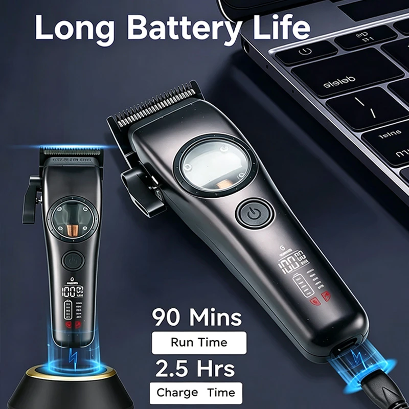 Electric Hair Clipper Kit,LED Display Easy Wash Detachable Blade Rechargeable Hair Cut Machine For Home & Barber Shop
