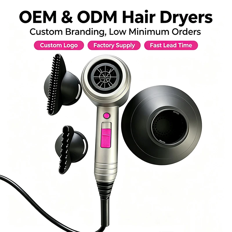 High Speed BLDC Hair Dryer, LED Digital Temperature Control Negative Ionic Blow Dryer