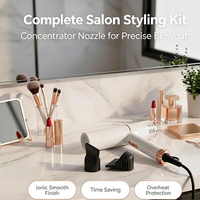High Speed BLDC Hair Dryer, LED Digital Temperature Control Negative Ionic Blow Dryer