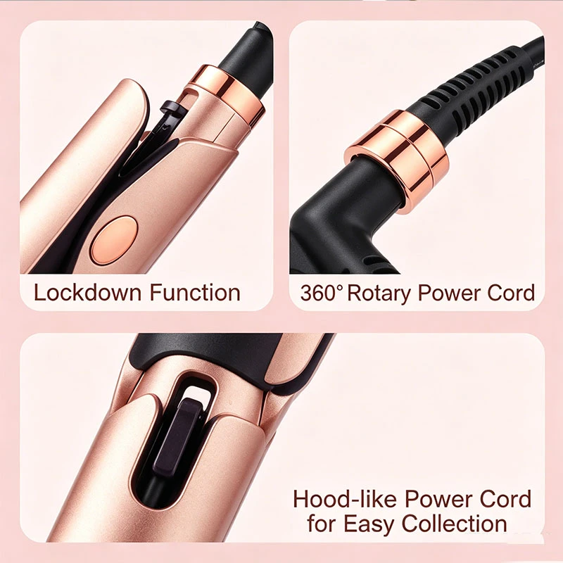 Professional 1-inch 2-in-1 men hair straightener and curler with smart LED digital temperature display,