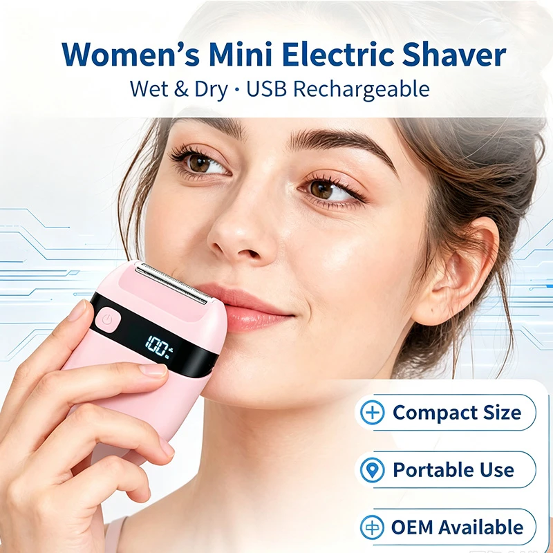 Rechargeable Women Electric Facial Hair Remover Upgrade Portable Mini Shaver for Chin Cheek Arm Hair Removal