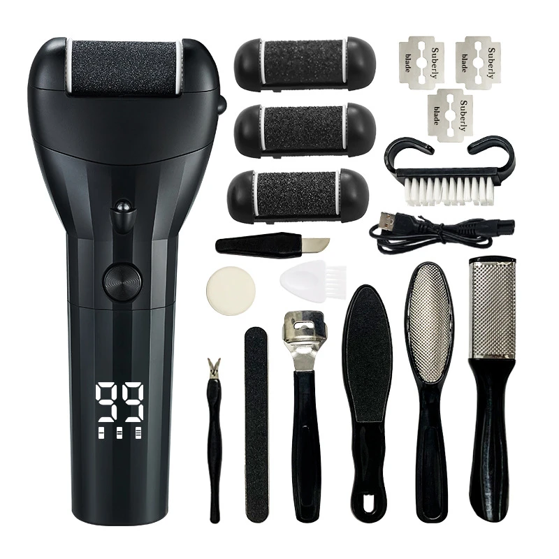 Electric Callus Remover, USB Type-C Rechargeable IPX7 Waterproof Digital Display Pedicure Dead Skin Exfoliator Foot Grinder, Factory Direct No Middleman Markup OEM Wholesale
