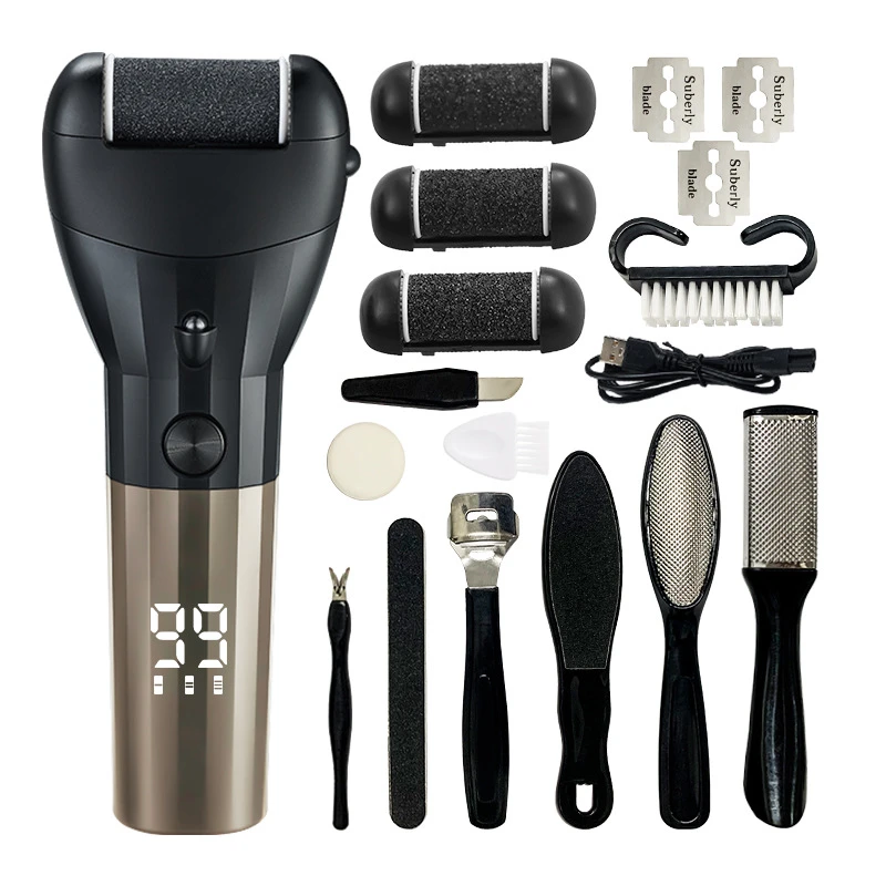 Electric Callus Remover, USB Type-C Rechargeable IPX7 Waterproof Digital Display Pedicure Dead Skin Exfoliator Foot Grinder, Factory Direct No Middleman Markup OEM Wholesale