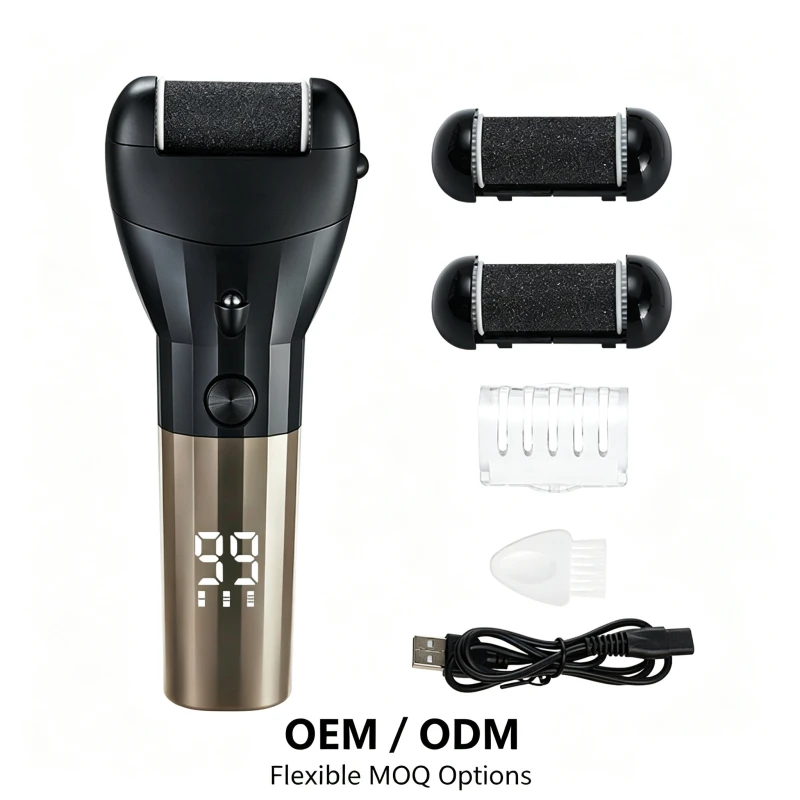 Electric Callus Remover, USB Type-C Rechargeable IPX7 Waterproof Digital Display Pedicure Dead Skin Exfoliator Foot Grinder, Factory Direct No Middleman Markup OEM Wholesale