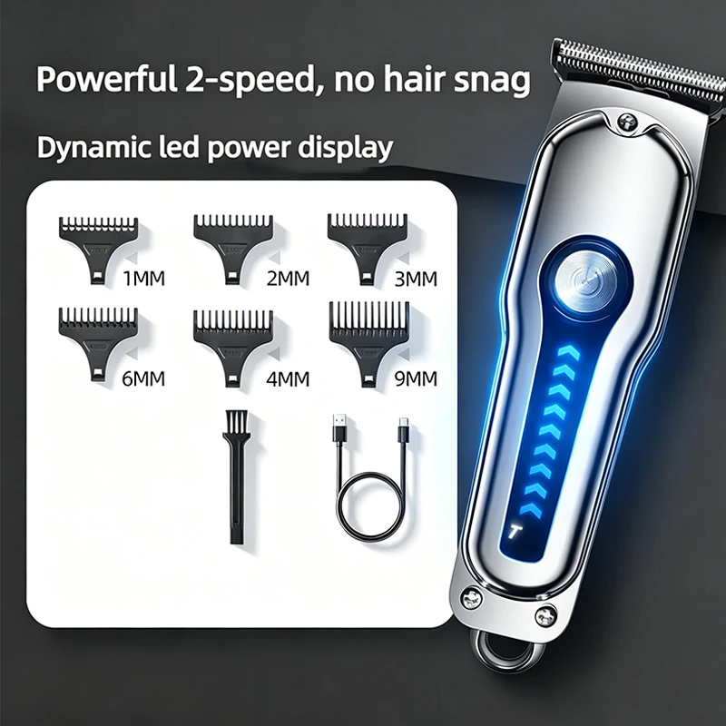 Electric Hair Clipper Kit,LED Display Easy Wash Detachable Blade Rechargeable Hair Cut Machine For Home & Barber Shop