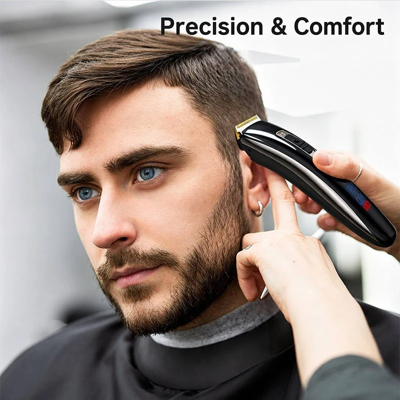 Factory Direct Professional Salon & Household Men Hair Clipper and Hair Trimmer Set, LED Digital Display with Full Accessories Kit