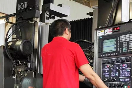 The external processing center cuts iron plates