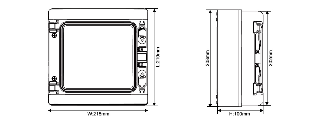 Dimensions of the 8-way waterproof box