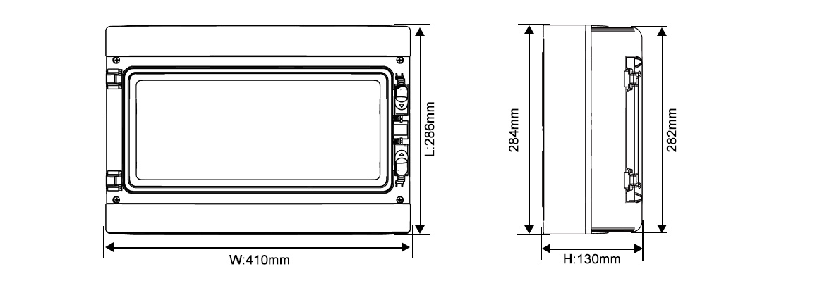 Dimensions of the 18-way waterproof box