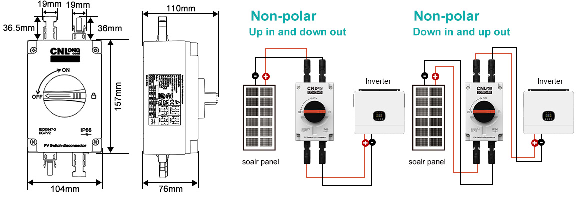 Dimensions of Solar Isolation Switches