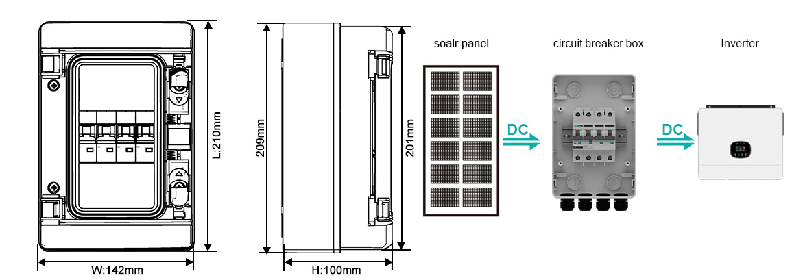 Dimensions and Wiring of the 1200V Circuit Breaker Box