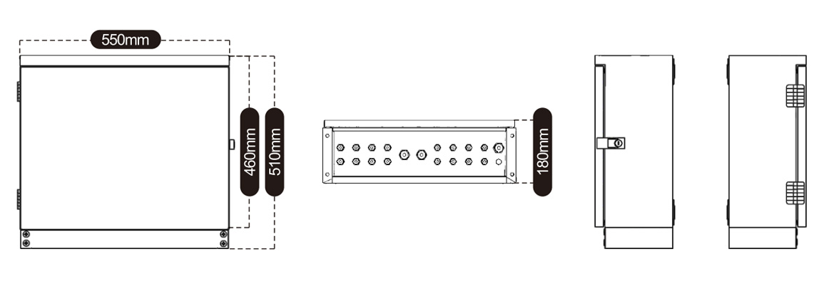 pv combiner box 8in 1out size