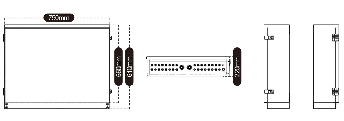 pv combiner box 16in 1out size