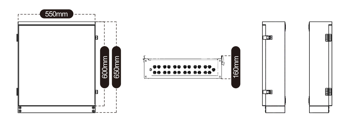 pv combiner box 6in 6out size