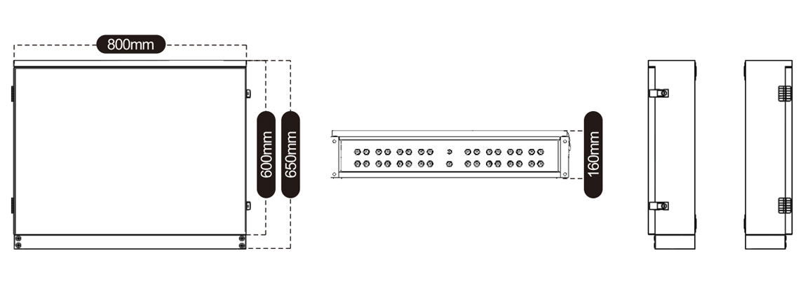 pv combiner box 8in 8out size