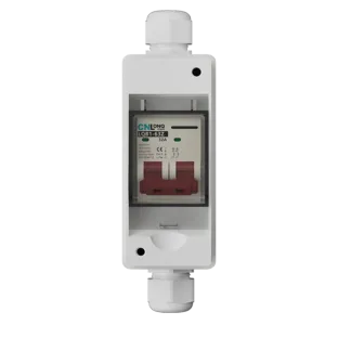 1in 1out IP65 Circuit Breaker Box DC500V with 2 x PG M20 Connectors