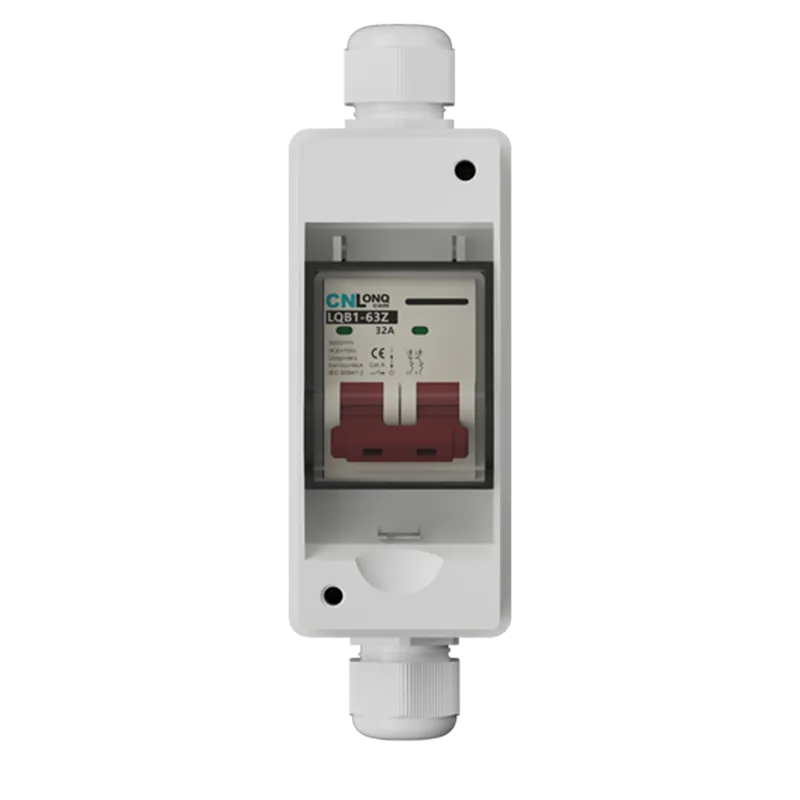 1in 1out IP65 Circuit Breaker Box DC500V with 2 x PG M20 Connectors