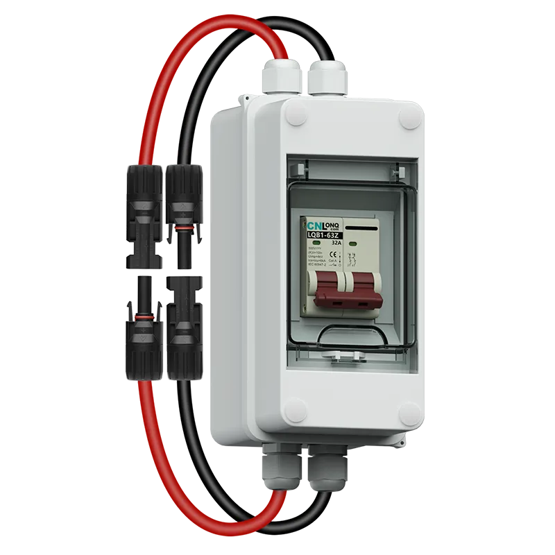 1in 1out IP65 Circuit Breaker Box DC500V with Solar Cable and 4 x PG