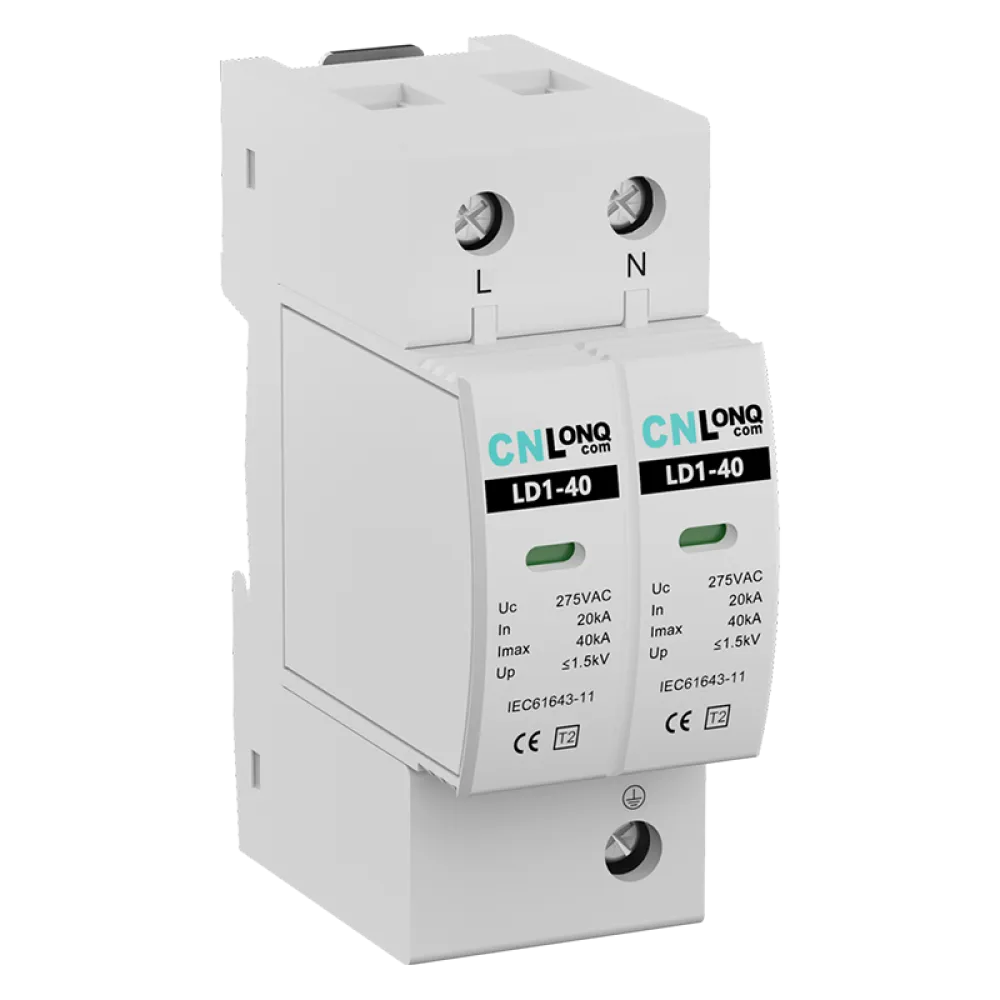 AC275V 385V 420V T2 2P Surge Protection Device(SPD) 20kA 40kA LD1