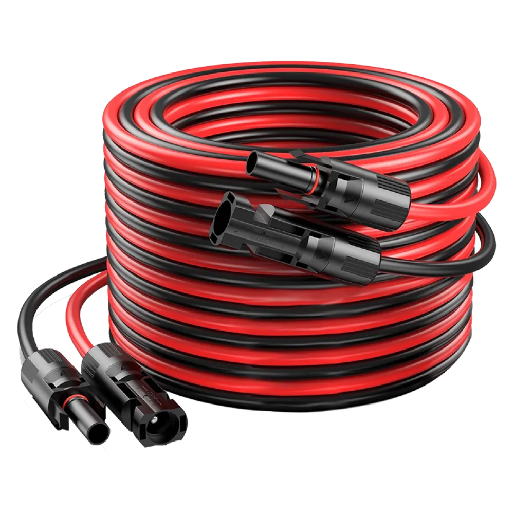 PV Solar Extension Cable 2.5 4 6mm² 14 12 10 AWG DC1000V 30~60A with Solar Connector