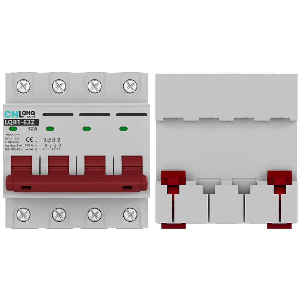 AC12~690V 10~63A 1P/2P/3P/4P Miniature Circuit Breaker LQB1-63C