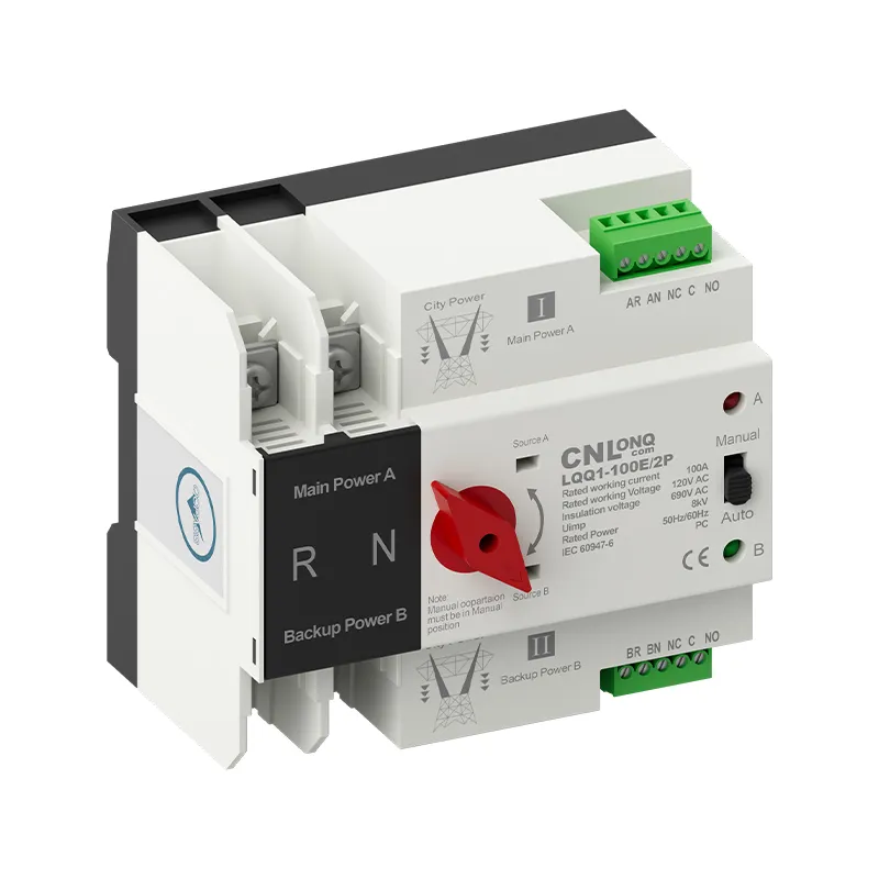 AC110V/220V 63/80/100A 2P/3P/4P Dual Power Automatic Transfer Switch (ATS)